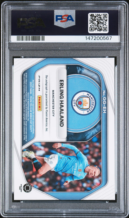 Erling Haalnd 2025 Prizm FIFA World Cup Global Graphs Velocity Auto PSA 10 Auto 10