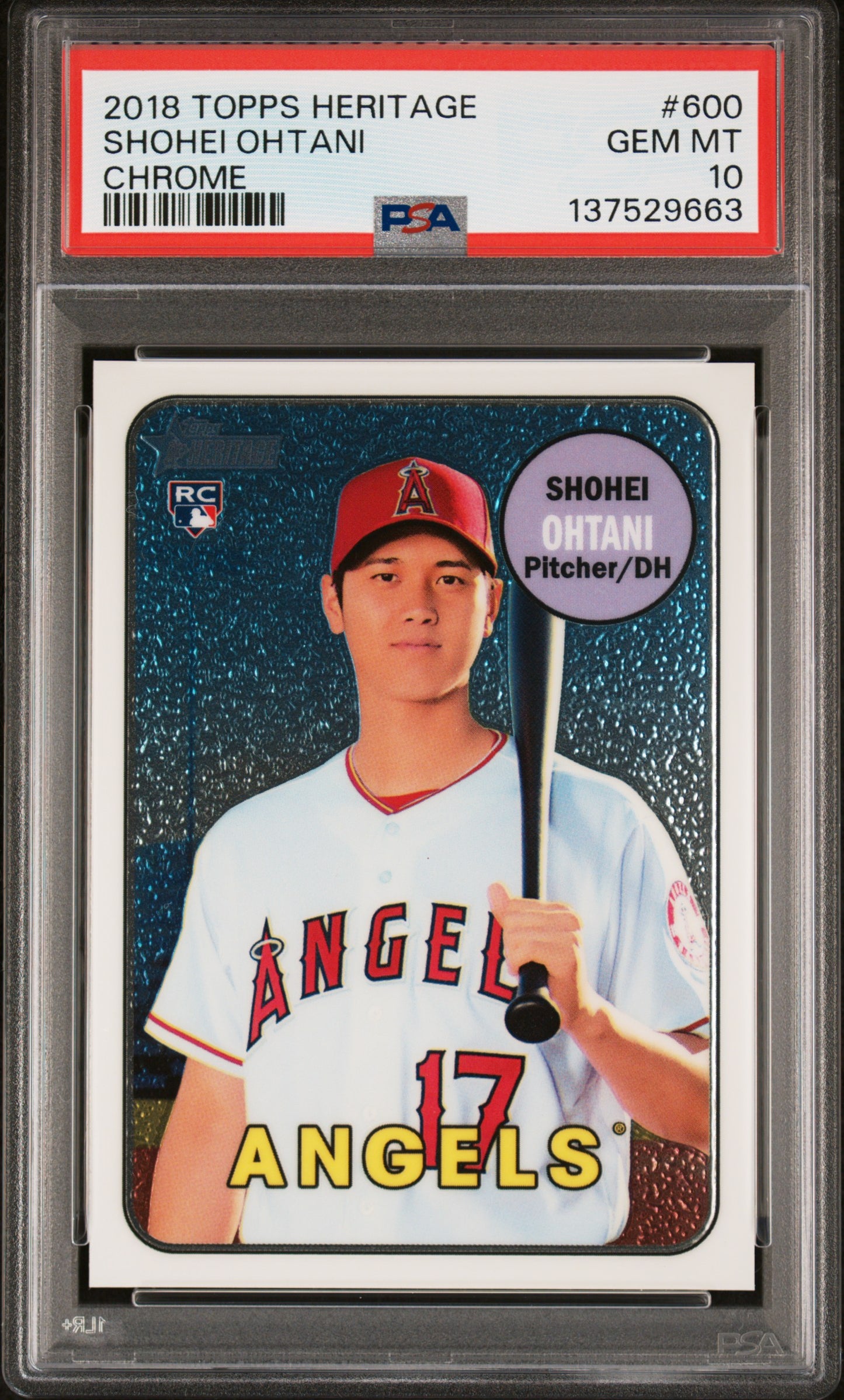 Shohei Ohtani 2018 Topps Heritage Chrome Rookie ##628/999 PSA 10 Gem Mint