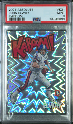 John Elway 2021 Panini Absolute Kaboom #K31 PSA 9 Mint