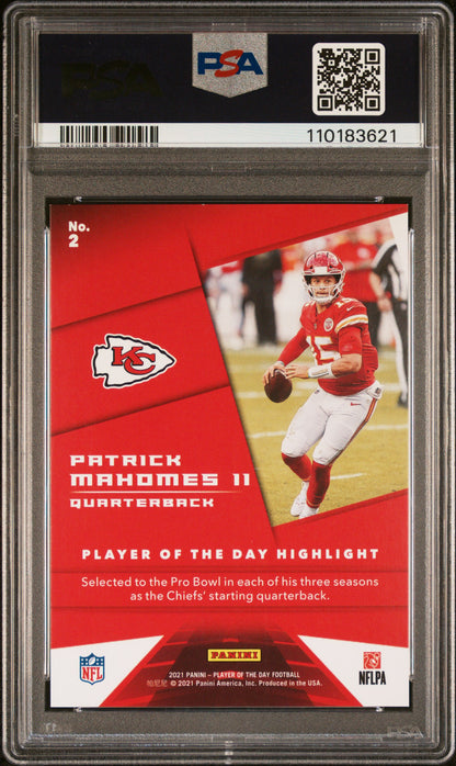 Patrick Mahomes 2021 Panini NFL POD Kaboom #67/99 PSA 9 Mint