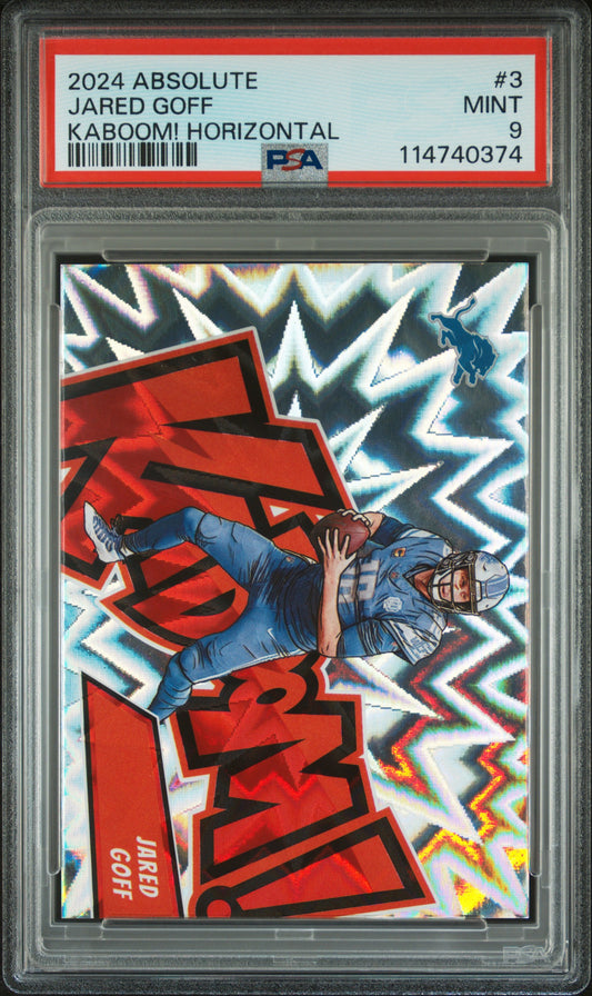 Jared Goff 2024 Panini Absolute Kaboom PSA 9 Mint