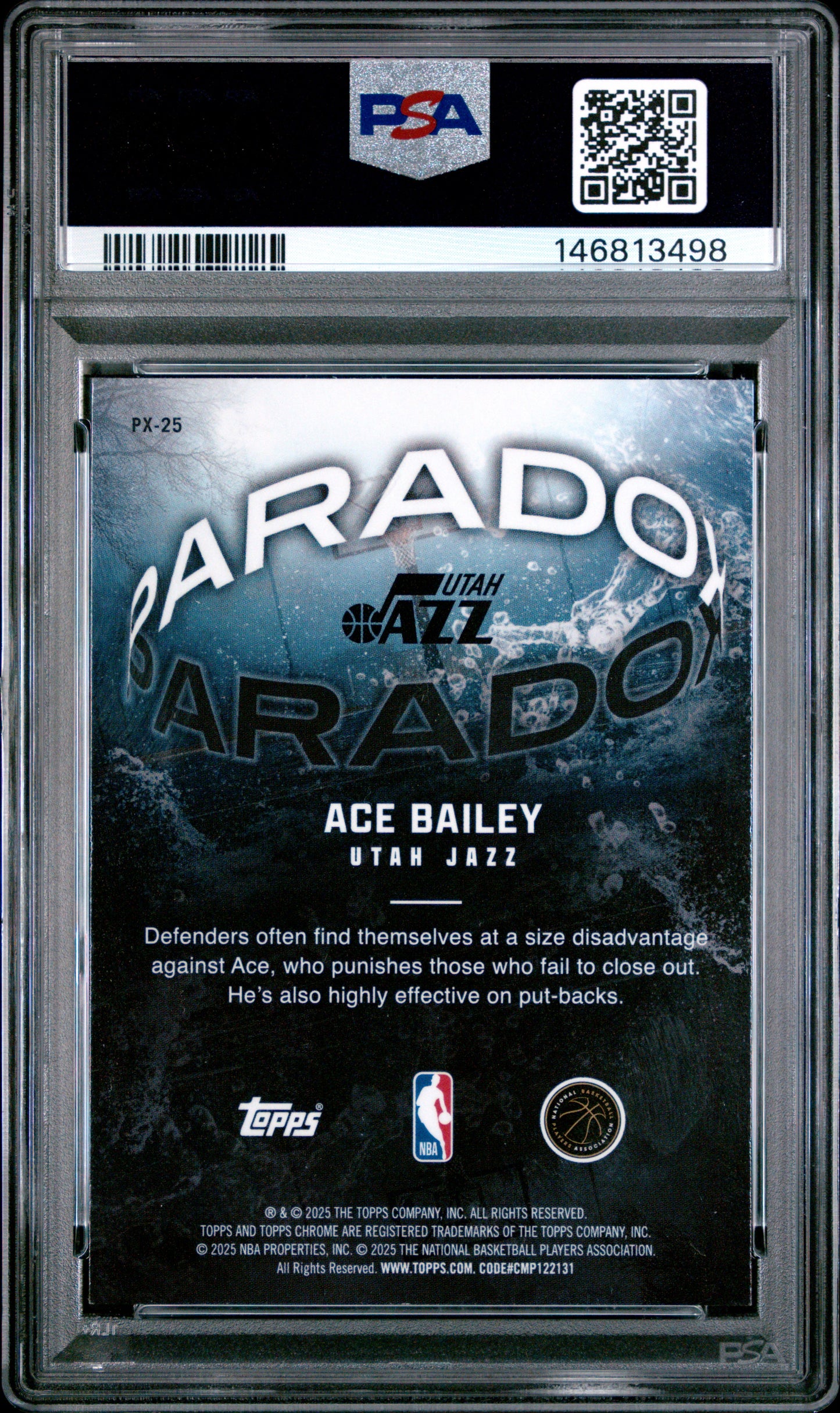 Ace Bailey 2025 Topps Chrome Paradox #PX-25 PSA 9 Mint