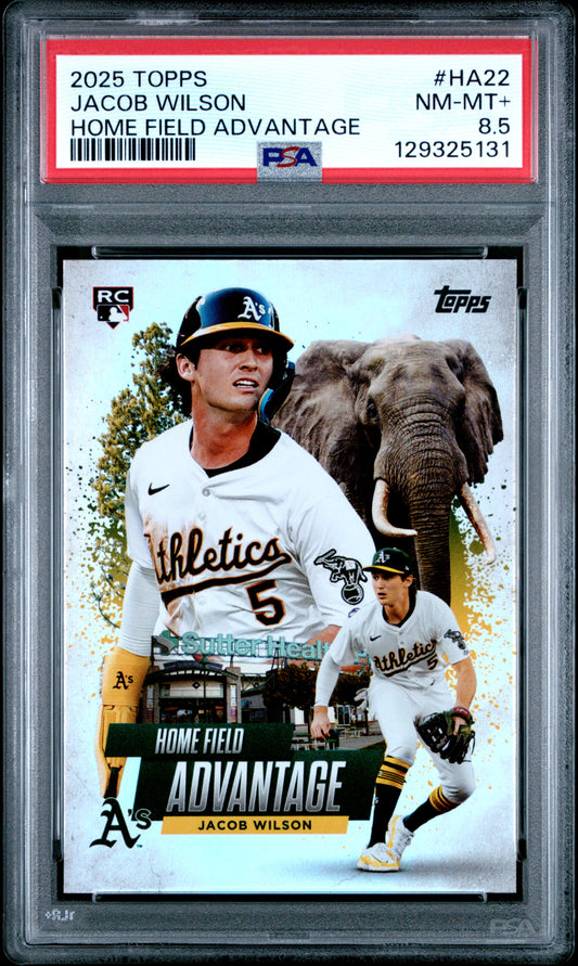 Jacob Wilson 2025 Topps Home Field Advantage Rookie #HA22 PSA 8.5 Nm-Mint+