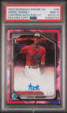 Adriel Radney 2024 Bowman Chrome Sapphire Padparadscha 1/1 PSA 9 Auto 10