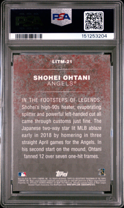 Shohei Ohtani 2018 Topps Update Legends in the Making PSA 9 Mint 3204