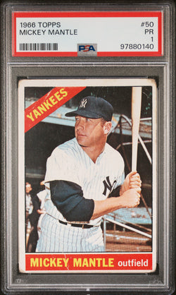 Mickey Mantle 1966 Topps #50 PSA 1 Poor 0140