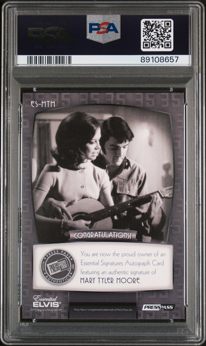 Mary Tyler Moore 2012 Press Pass Elvis Essentail Autograph Gold #69/90 PSA 10 Gem Mint