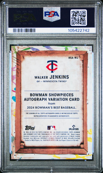 Walker Jenkins 2024 Bowmans Best Showpieces Autograph #33/99 PSA 10 Gem Mint