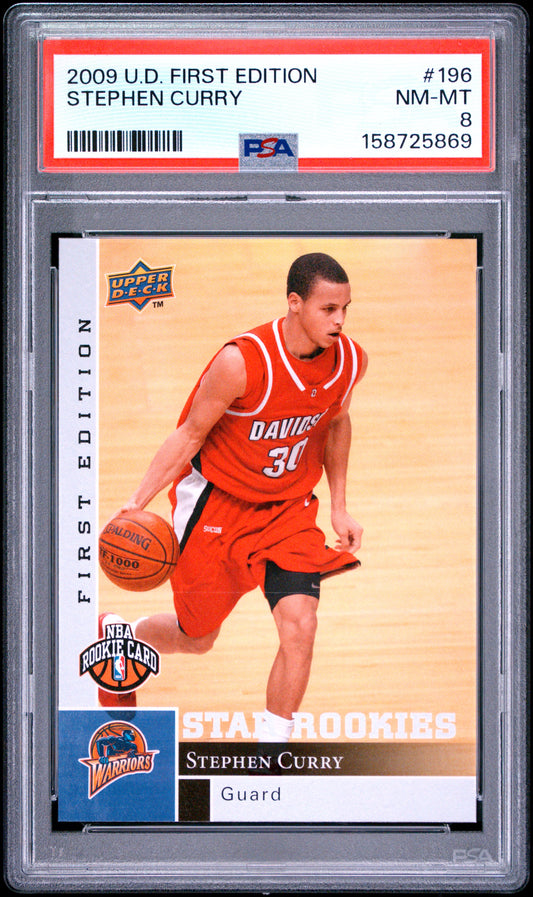 Steph Curry 2009 Upper Deck First Edition Rookie #196 PSA 8 Nm-Mint