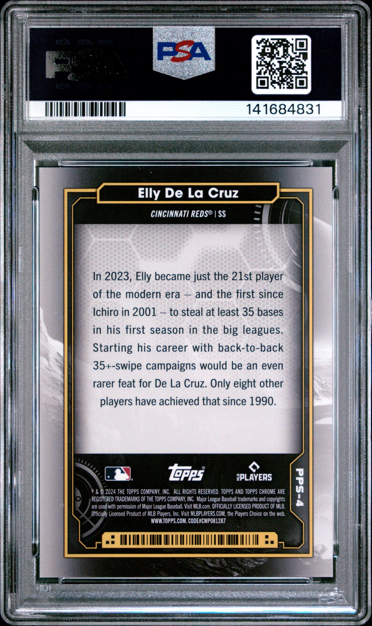Elly de la Cruz 2024 Topps Chrome Cosmic Planetray Pursuit The Sun PSA 10 Gem Mint 4831