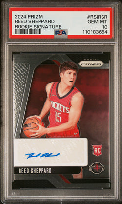 Reed Sheppard 2024 Panini Prizm Rookie Signature Auto PSA 10 Gem Mint