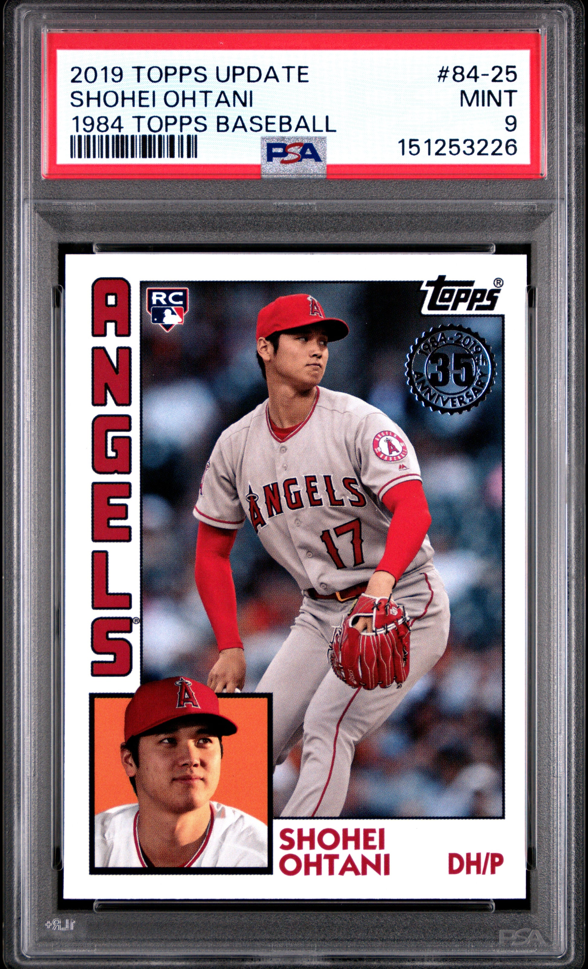 Shohei Ohtani 2019 Topps Update 1984 Topps PSA 9 Mint 3226