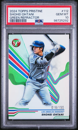 Shohei Ohtani 2024 Topps Pristine Green Refractor #18/150 PSA 10 Gem Mint