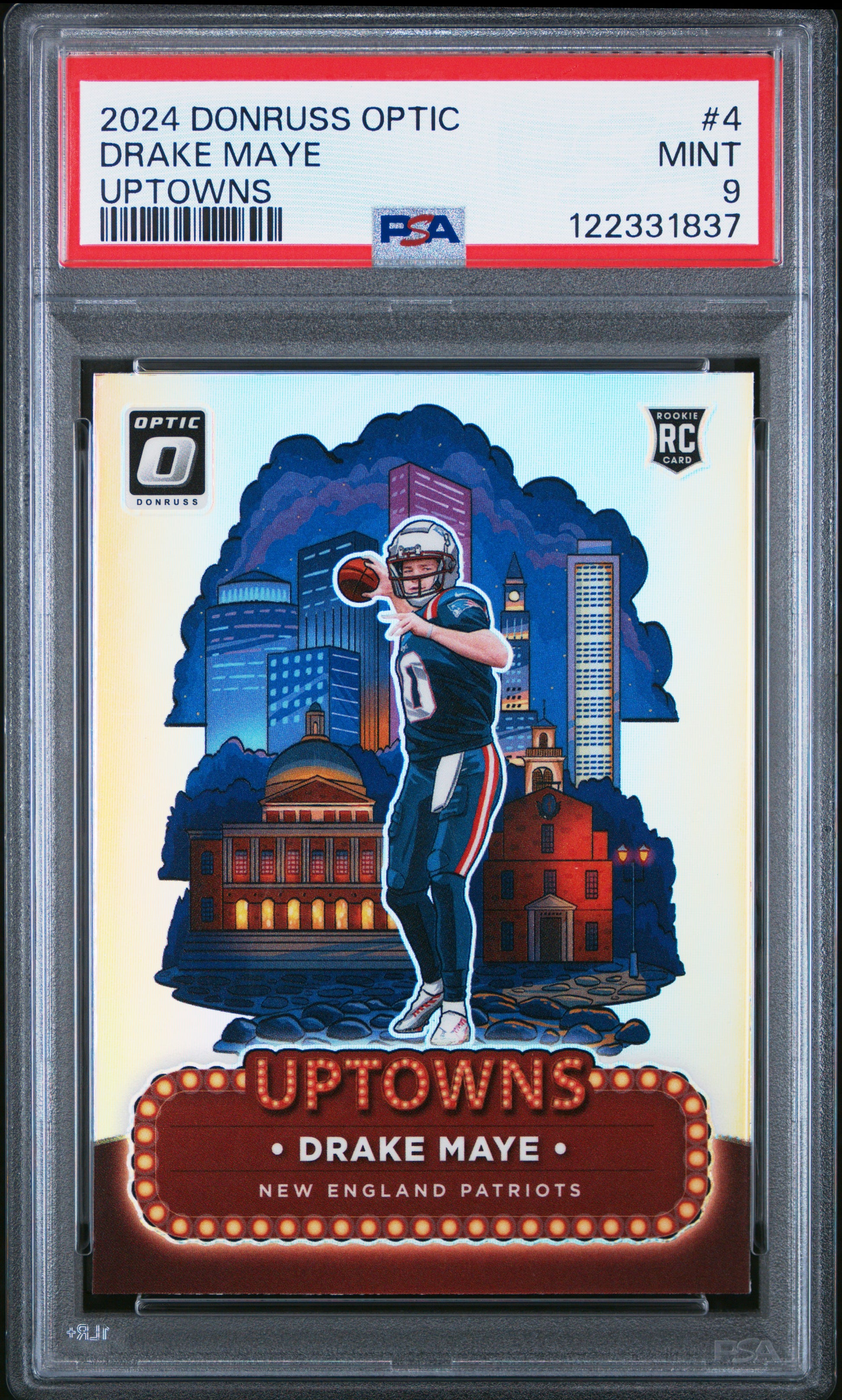 Drake Maye 2024 Donruss Optic Downtown Rookie PSA 9 Mint 1837