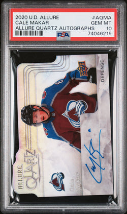 Cale Makar 2020 Upper Deck Allure Quartz Auto PSA 10 Gem Mint