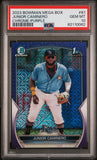 Junior Caminero 2023 Bowman Mega Box Purple Refractor #142/250 PSA 10 Gem Mint