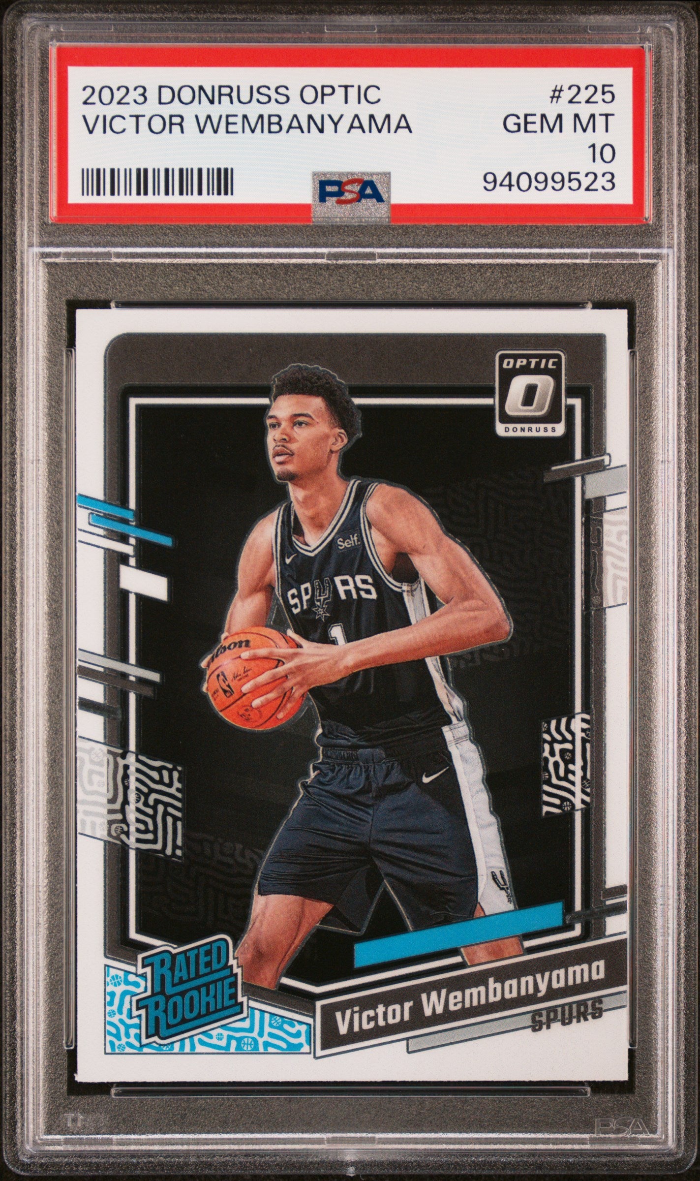 Victor Wembanyama 2023 DOnruss Optic Rookie #225 PSA 10 Gem Mint 9523