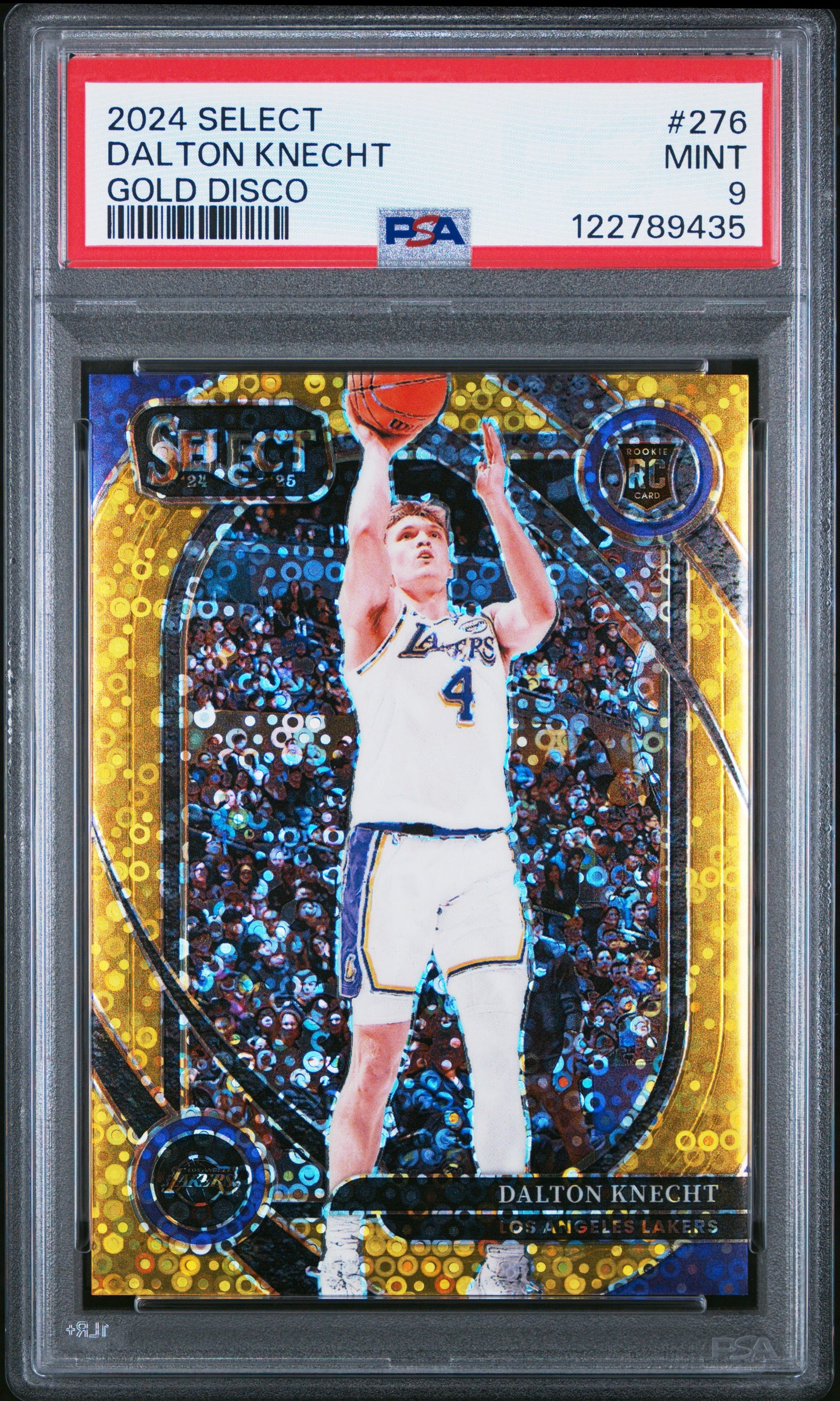 Dalton Knecht 2024 Panini SElect Rookie #276 Gold Disco #4/10 PSA 9 Mint