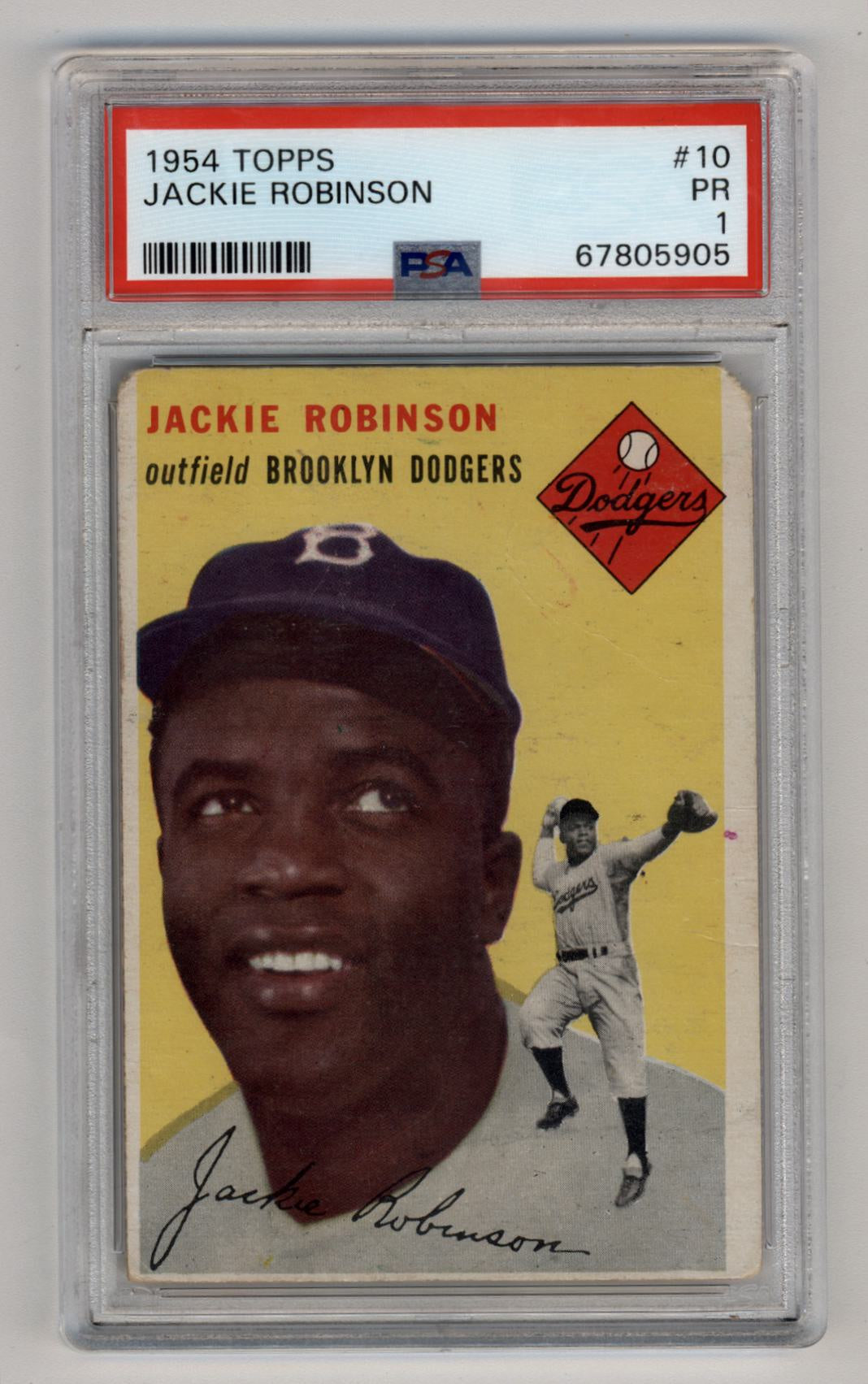 Jackie Robinson 1954 Topps #10 PSA 1 Poor