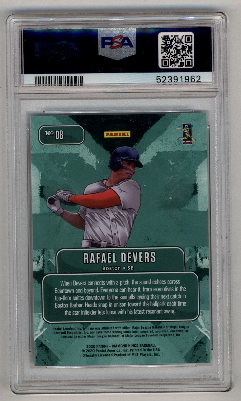 Rafael Devers 2020 Diamond Kings Downtown #D8 PSA 9 Mint