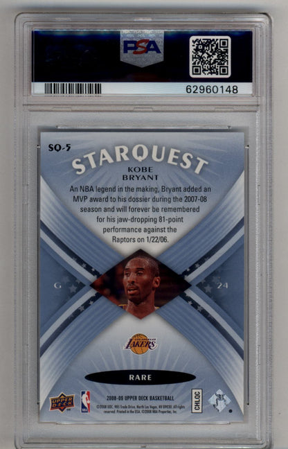 Kobe Bryant 2008-09 UD Starquest Blue #SQ-5 PSA 10 Gem Mint