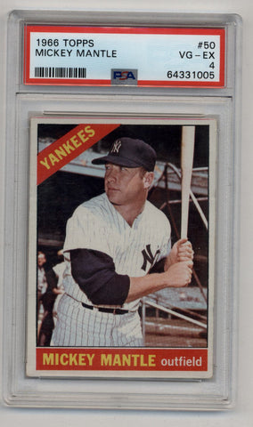 Mickey Mantle 1966 Topps #50 PSA 4 Very Good Excellent