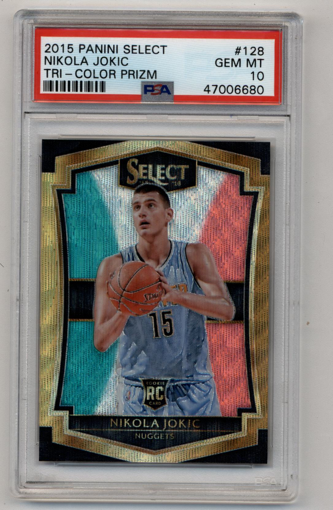 Nikola Jokic 2015-16 Select Tri-Color Prizm #128 PSA 10 Gem Mint 6680