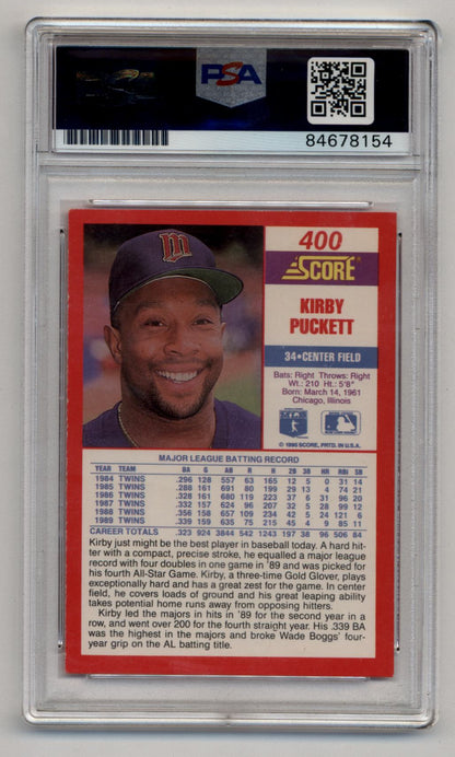 Kirby Puckett 1990 Score #400 Auto PSA/DNA Certified 8154