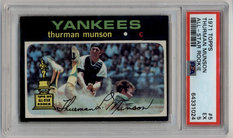 Thurman Munson 1971 Topps #5 PSA 5 Excellent