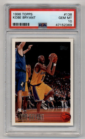 Kobe Bryant 1996-97 Topps Rookie #138 PSA 10 Gem Mint 2369