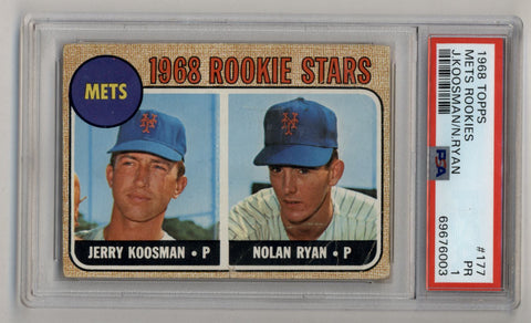 Nolan Ryan Jerry Koosman 1968 Topps #177 Rookie PSA 1 Poor