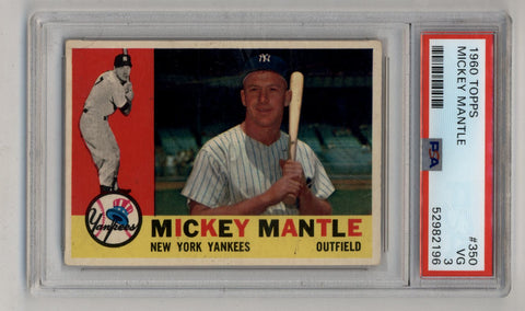 Mickey Mantle 1960 Topps #350 PSA 3 Very Good