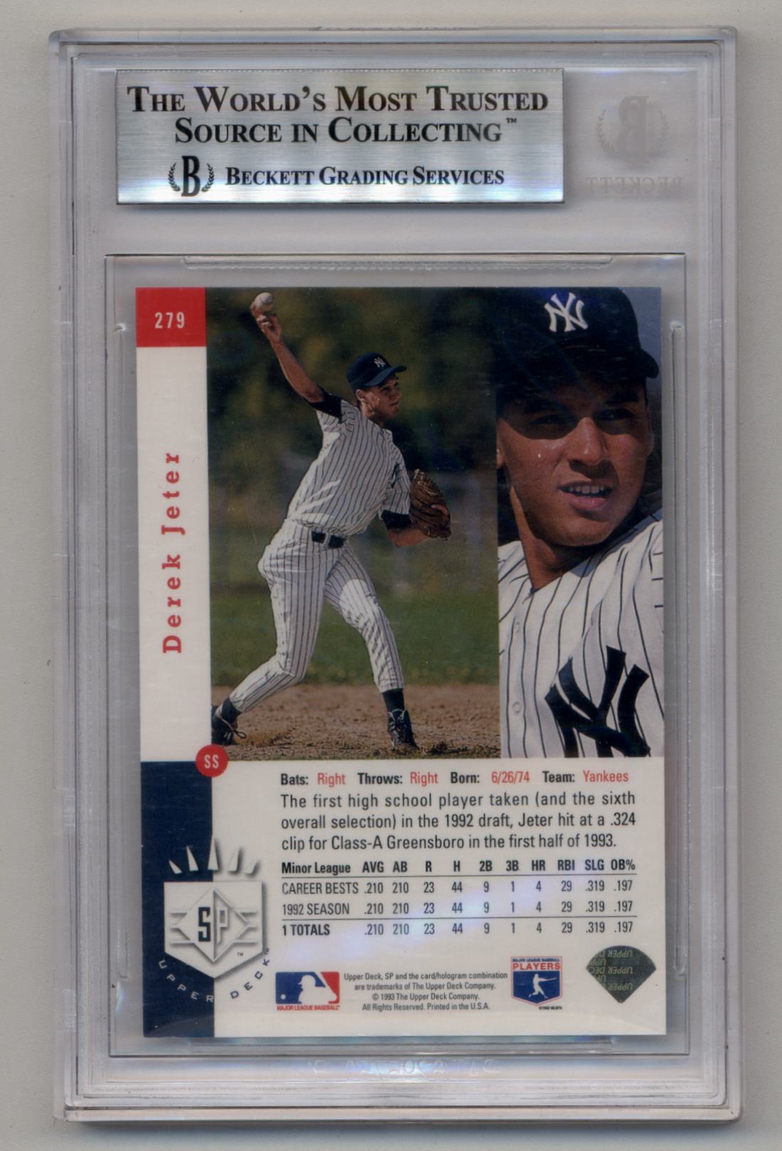 Derek Jeter 1993 SP #279 BGS 8.5 Near Mint Mint+ 5820