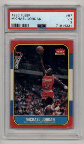Michael Jordan 1986-87 Fleer Rookie #57 PSA 3 Very Good 4331