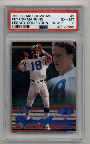Peyton Manning 1998 Flair Showcase Legacy Collection Row 2 #3 14/100 PSA 6 Excellent Mint