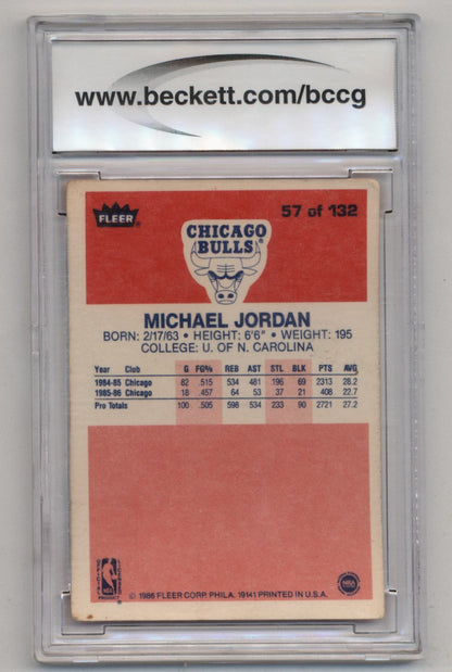Michael Jordan 1986-87 Fleer Rookie #57 BCCG 7 Very Good