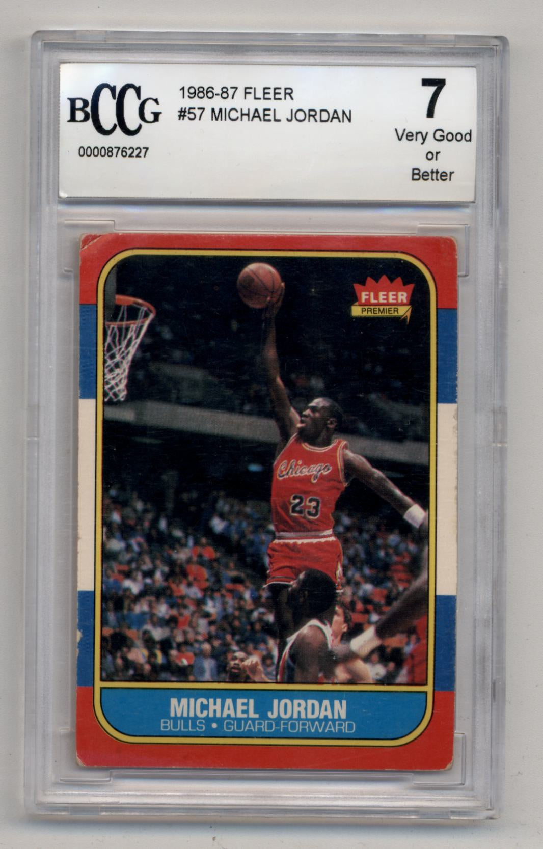 Michael Jordan 1986-87 Fleer Rookie #57 BCCG 7 Very Good