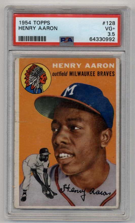Henry Aaron 1954 Topps #128 PSA 3.5 Very Good+
