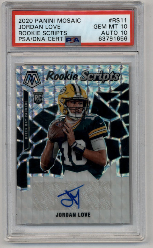 Jordan Love 2020 Mosaic Rookie Scripts Auto #RS11 PSA 10 Gem Mint Auto 10