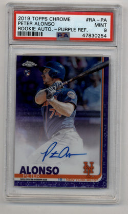 Peter Alonso 2019 Topps Chrome Rookie Auto Purple Refractor 200/250 PSA 9 Mint