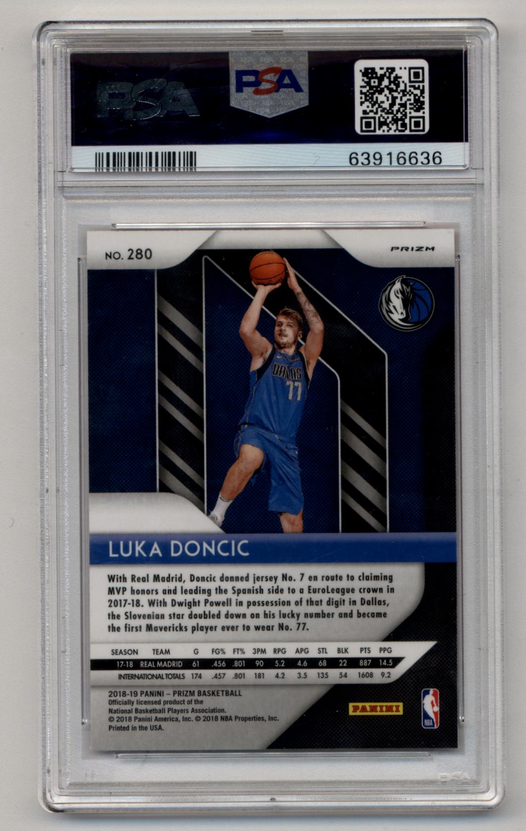 Luka Doncic 2018-19 Prizm Rookie #280 Pink Ice PSA 9 Mint
