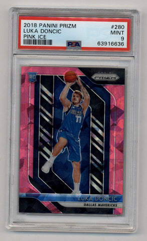 Luka Doncic 2018-19 Prizm Rookie #280 Pink Ice PSA 9 Mint – Three