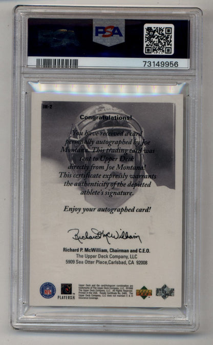 Joe Montana 1998 U.D. Encore UD Authentics #JM-2 Mint 9