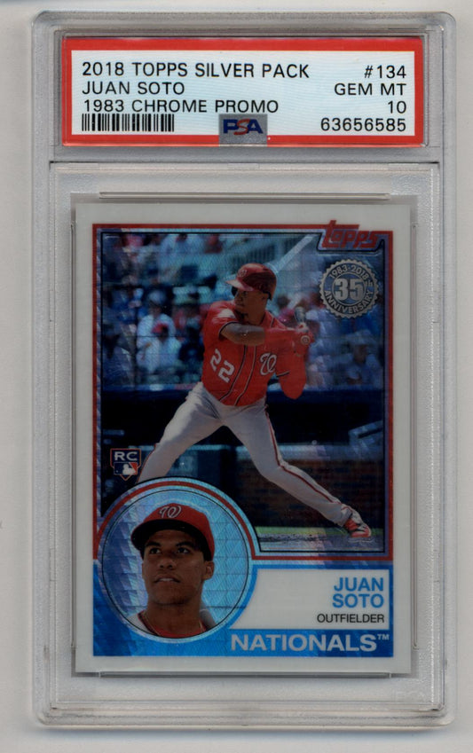 Juan Soto 2018 Topps Silver Pack #134 1983 Chrome Promo PSA 10 Gem Mint