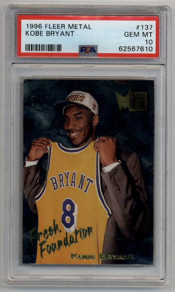 Kobe Bryant 1996-97 Fleer Metal #137 PSA 10 Gem Mint – Three