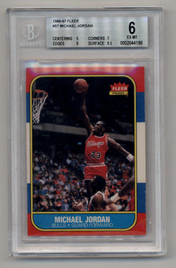 Michael Jordan 1986-87 Fleer Rookie #57 BGS 6 Excellent-Mint