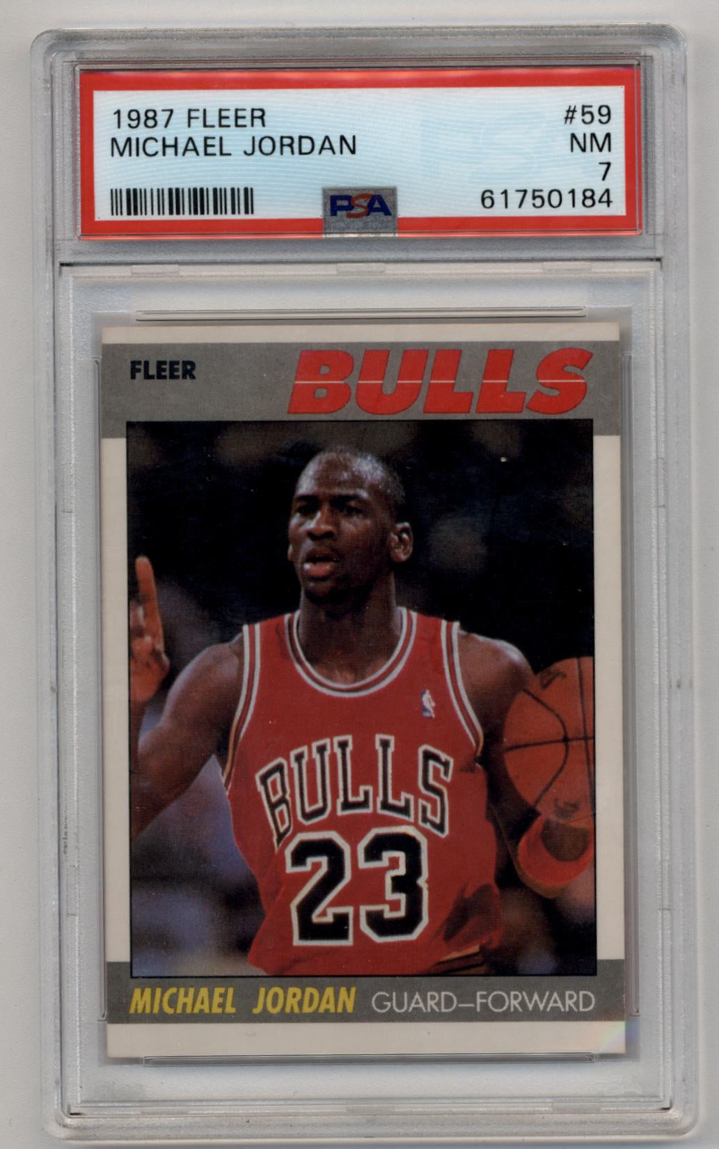 Michael Jordan 1987-88 Fleer #59 PSA 7 Near Mint 0184