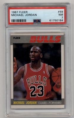 Michael Jordan 1987-88 Fleer #59 PSA 7 Near Mint 0184