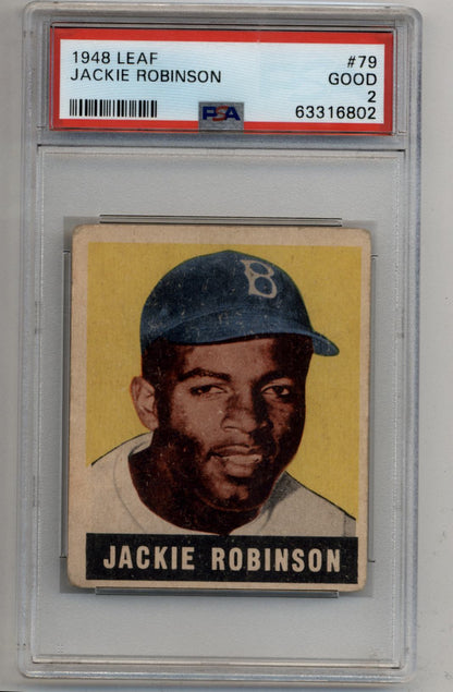 Jackie Robinson 1948 Leaf #79 Rookie PSA 2 Good