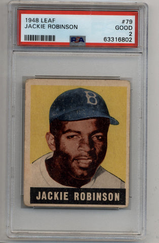 Jackie Robinson 1948 Leaf #79 Rookie PSA 2 Good
